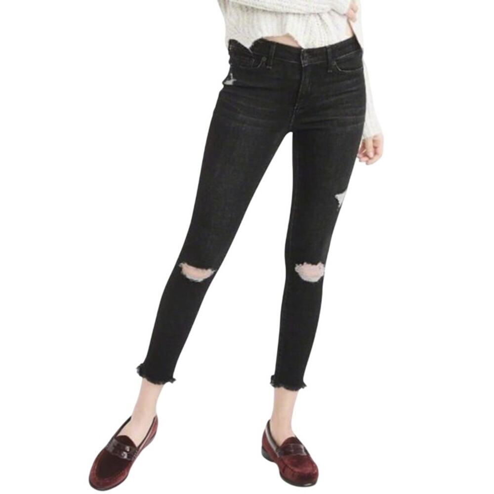 Abercrombie & Fitch Harper Low Rise Ankle Black Women's Jeans 31/12R